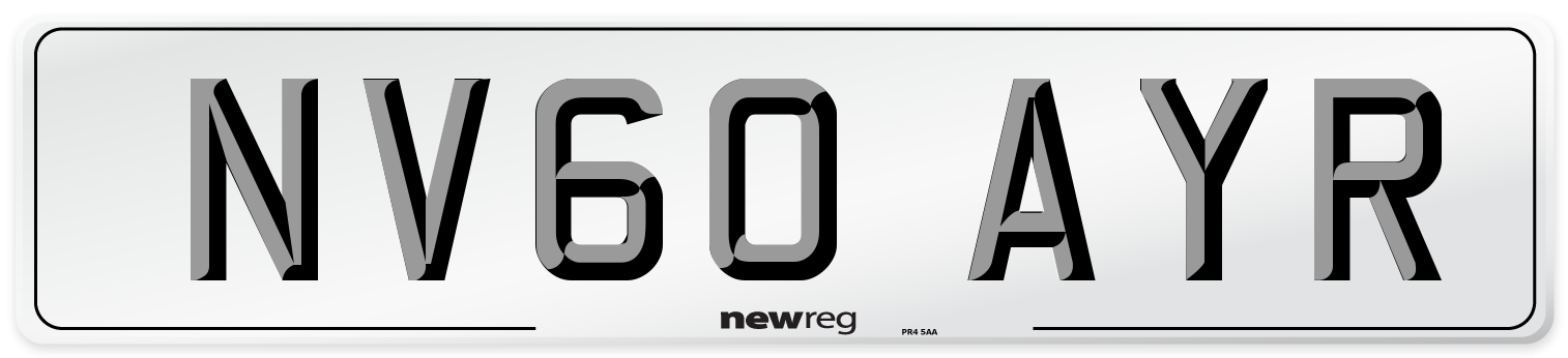 NV60 AYR Number Plate from New Reg